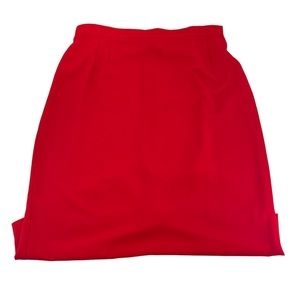 Women’s red skirt, back button and zip